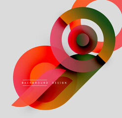 Obraz premium Abstract colorful overlapping circles create dynamic visual composition. Modern design element for backgrounds, presentations.