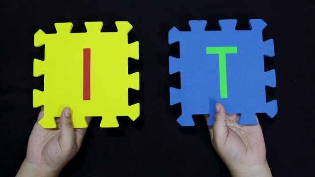 government and compliance with foam jigsaw letters itr held up in hand