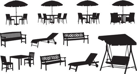 Silhouette Icons of Outdoor Furniture and Seating collection