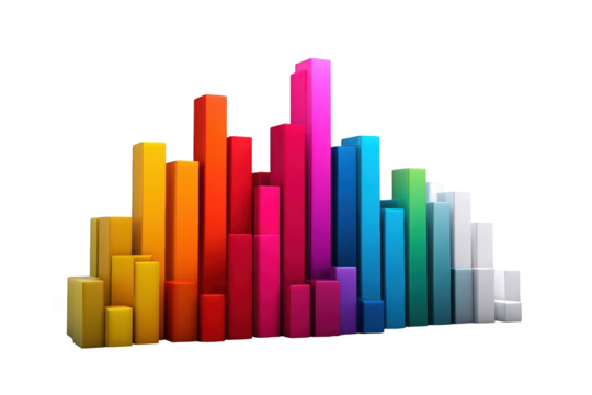 Colorful, 3D bar graph