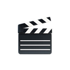 Fototapeta premium Movie clapper board film industry equipment isolated on transparent background
