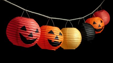 Festive Halloween Lanterns with Pumpkin Faces for Holiday Decor