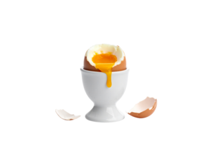 Fresh egg breakfast in a white glass