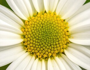 Obraz premium Daisy center, radial white petals, macro