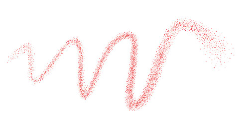 Red powder gradients chili peppers fly stroke shapes set. Grainy texture paprika splash wavy long elements. Red masala dotwork seed forms. Vector gritty wavy spicy lines. Grunge food figures.