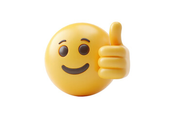 3D rendered emoji of a smiling face giving a thumbs up