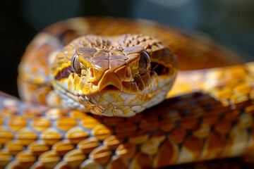 A dedicated herpetologist conducting research on a venomous snake, emphasizing the significance of reptile conservation and the crucial role of herpetology in preserving these fascinating creatures  