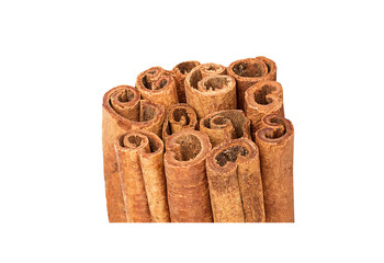 Cinnamon sticks isolated on white background photo