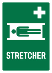safety signs_emergency and first aid_OSHA-ANSI_uppercase text_stretcher 