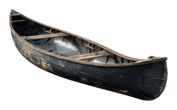 Canoe adventure on tranquil lake activity nature scene isolated on transparent background