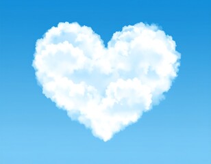 Heart-shaped cloud in a vibrant blue sky
