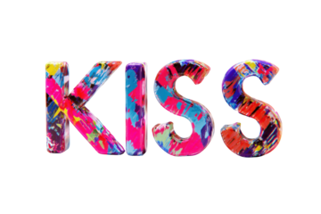 Vibrant, colorful 3D text