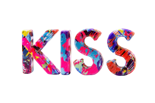 Vibrant, colorful 3D text