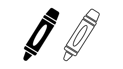 Crayon icons with transparent background