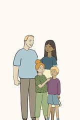 Family illustration showing togetherness and love