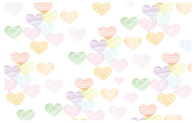 Colorful pastel heart art, Romantic cute love pattern, Soft valentine texture