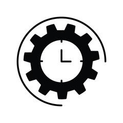 Timer icon with white background vector stock illustration