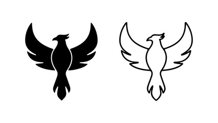 Phoenix bird outline with transparent background