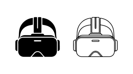 Virtual reality headset outline with transparent background