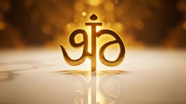Elegant Golden Ek Onkar Symbol for Guru Nanak Jayanti Festival Celebration and Spiritual Reflection