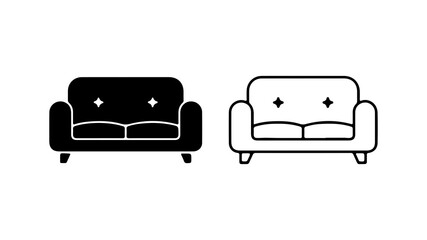 Sofa icon set with transparent background