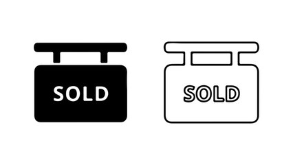 Sold signs with transparent background