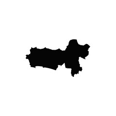 central java map silhouette. indonesia country map