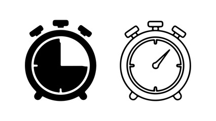 Alarm clock icons with transparent background