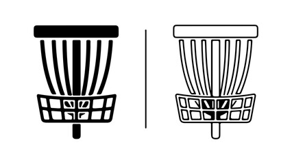 Disc golf basket outline with transparent background