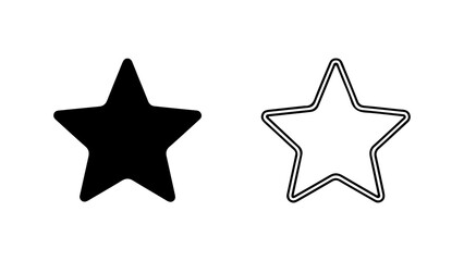 Obraz premium Black and outline star shapes with transparent background