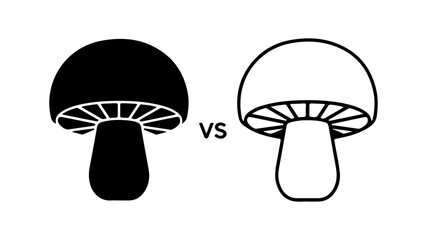 Mushroom comparison with transparent background
