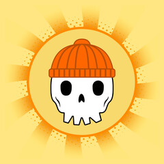 A playful vector illustration of three cartoon skulls. EPS 10.