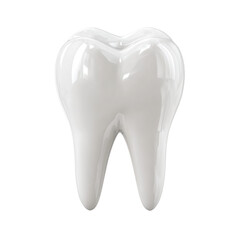 Realistic 3D Model of an Isolated White Tooth on a Clean Background
