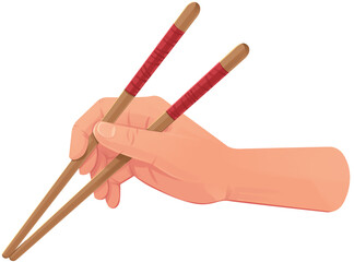 Hand Holding Chopsticks Illustration