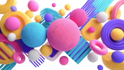 Abstract colorful 3D shapes