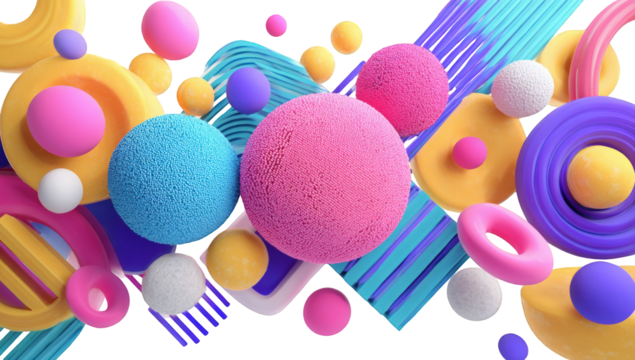 Abstract colorful 3D shapes