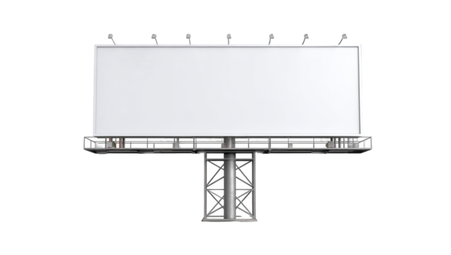 Blank billboard on a metal support structure