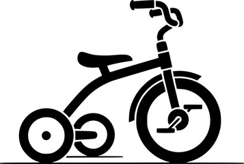 silhouette of a tricycle, simple vector graphics