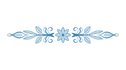 Fototapeta premium Elegant symmetrical blue and silver decorative border design