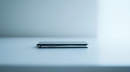 Mobile phone resting on a table in minimalistic indoor setting during daylight