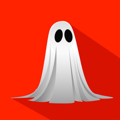 Ghost Design Halloween with Side Shadow - stock 
A colored design Halloween with a long side shadow. 