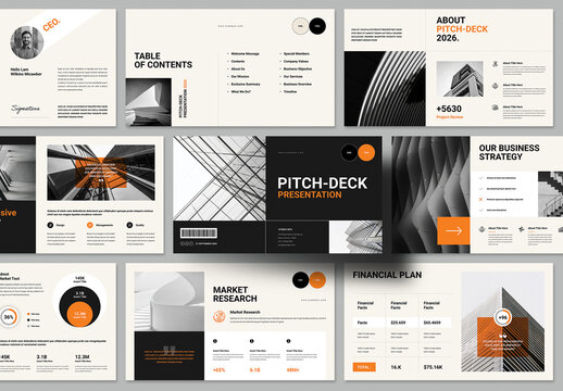 Pitch Deck Presentation Template Design Layout