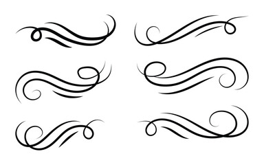 Fototapeta premium Elegant swirl divider art, Vintage calligraphy line, Decorative flourish style