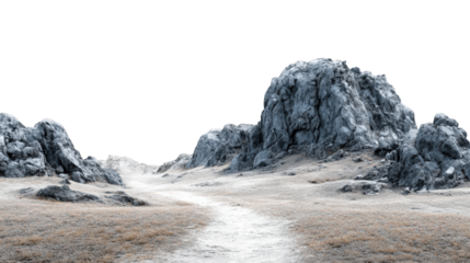 Rocky path through a desolate landscape
