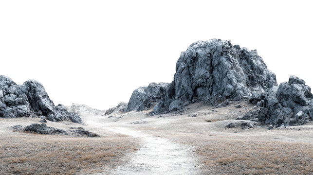 Rocky path through a desolate landscape