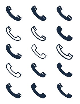 Multiple telephone receiver icons in alternating black and white