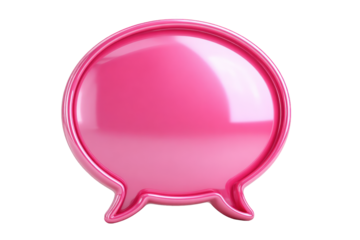 Glossy pink speech bubble graphic