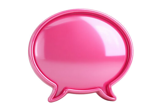 Glossy pink speech bubble graphic