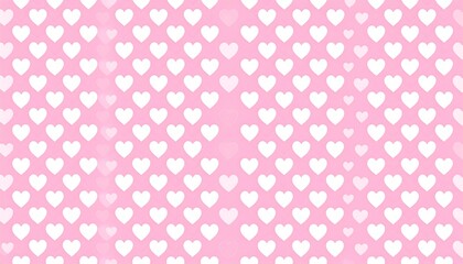 Repeated white heart shapes pattern on soft pink background