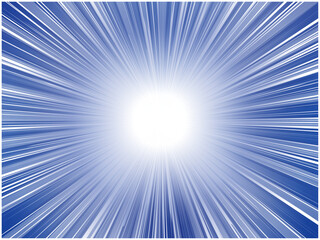 Dark Blue Speed Lines Burst Background with Bright Light